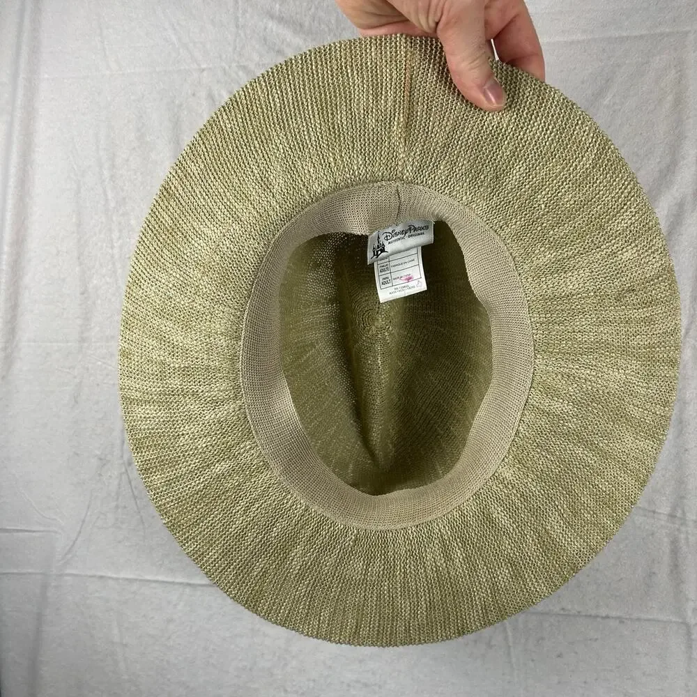 Official Disney Parks Sage Green Woven Fedora, Band & Mickey Mouse Icon – Adult